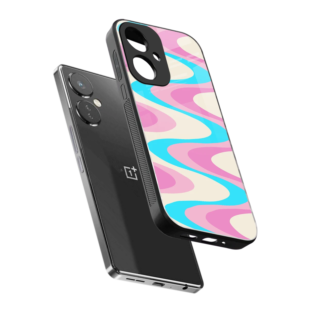 Psychedelic Zig sleek oneplus nord ce 3 cover with tempered glass back and TPU edges