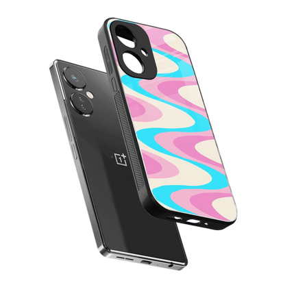 Psychedelic Zig sleek oneplus nord ce 3 cover with tempered glass back and TPU edges