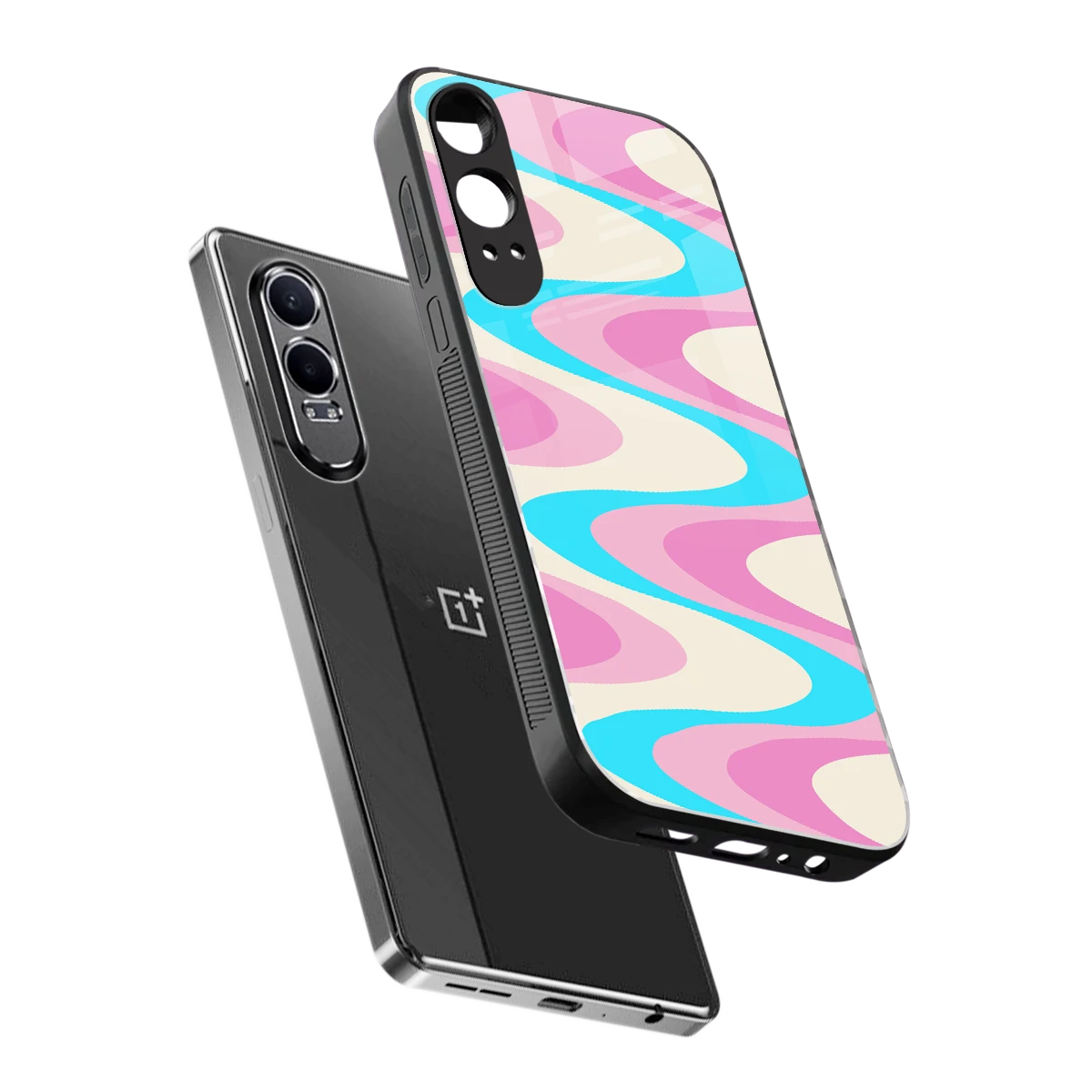 Psychedelic Zig sleek oneplus nord ce 4 lite cover with tempered glass back and TPU edges