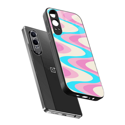 Psychedelic Zig sleek oneplus nord ce 4 lite cover with tempered glass back and TPU edges