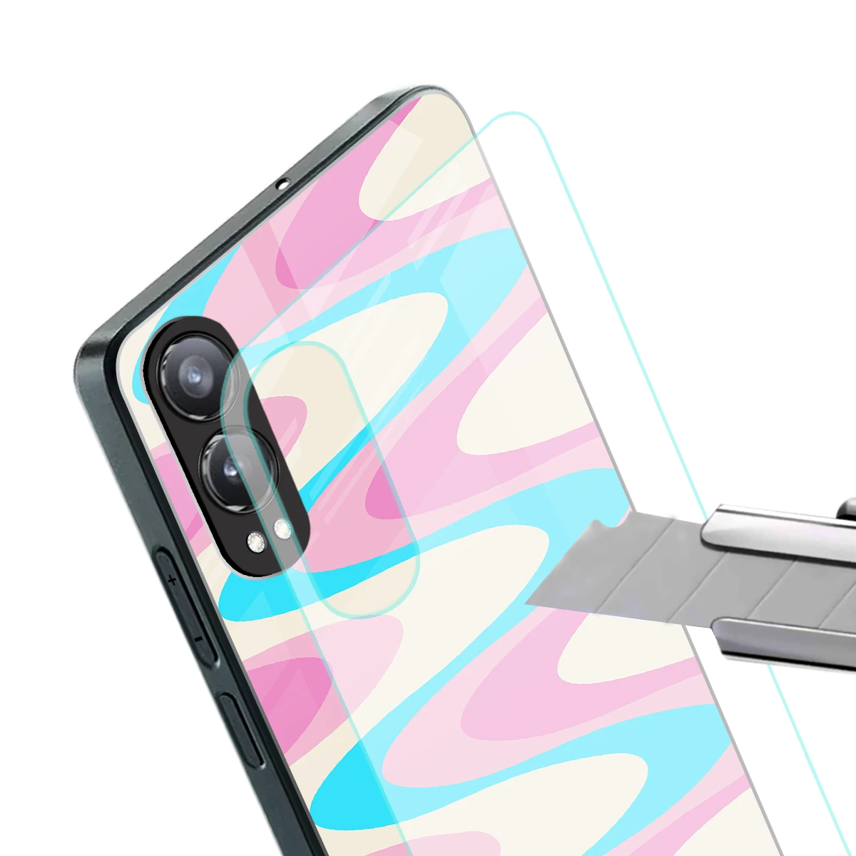 Psychedelic Zig stylish phone case for oneplus nord ce 4 lite | glossy glass and slim fit