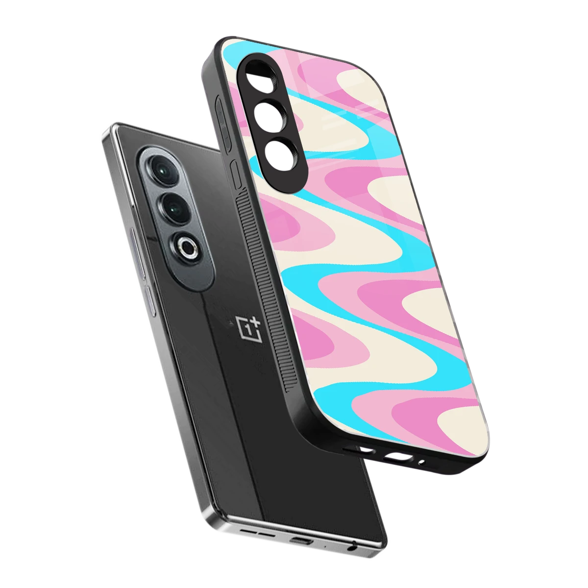 Psychedelic Zig sleek oneplus nord ce 4 cover with tempered glass back and TPU edges