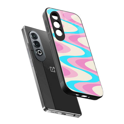 Psychedelic Zig sleek oneplus nord ce 4 cover with tempered glass back and TPU edges