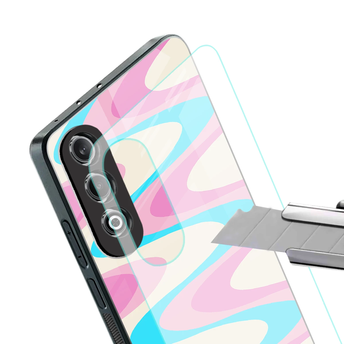 Psychedelic Zig stylish phone case for oneplus nord ce 4 | glossy glass and slim fit