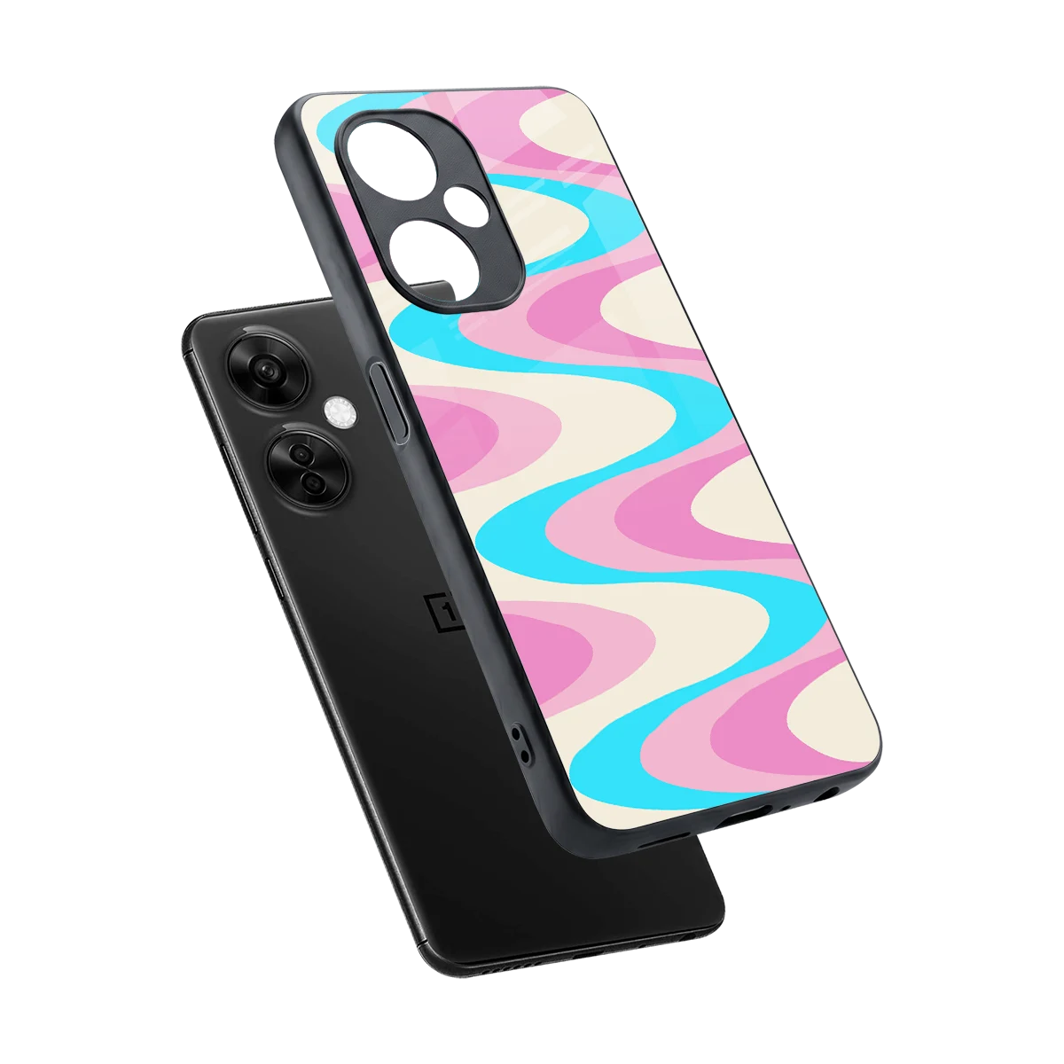 Psychedelic Zig sleek oneplus nord ce 3 lite cover with tempered glass back and TPU edges