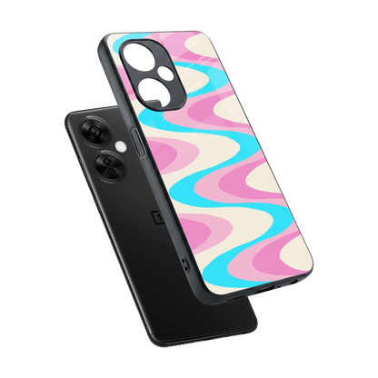 Psychedelic Zig sleek oneplus nord ce 3 lite cover with tempered glass back and TPU edges