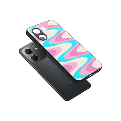 Psychedelic Zig sleek oppo a5x 5g cover with tempered glass back and TPU edges