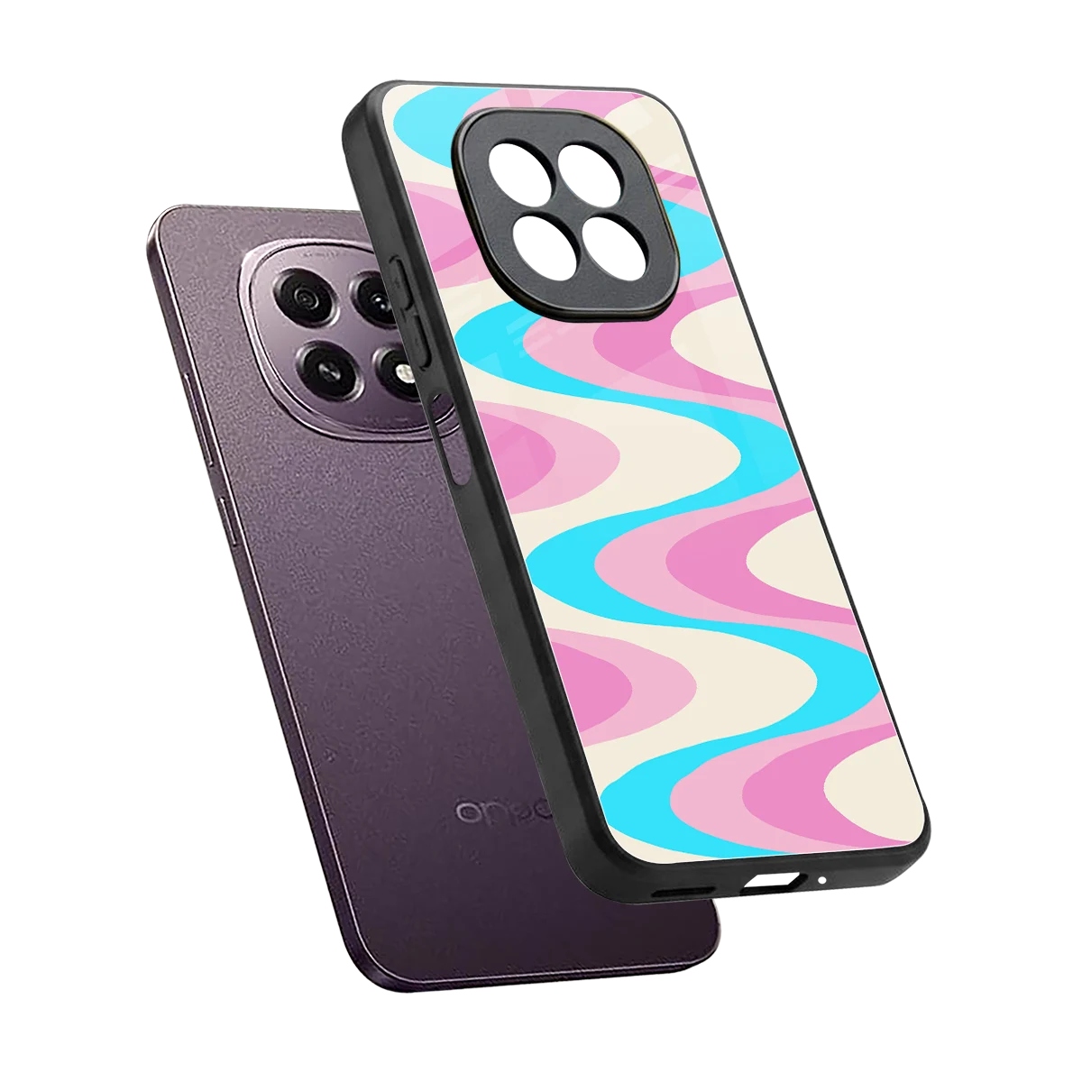 Psychedelic Zig sleek oppo f29 5g cover with tempered glass back and TPU edges