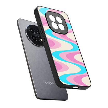 Psychedelic Zig sleek oppo f29 pro 5g cover with tempered glass back and TPU edges