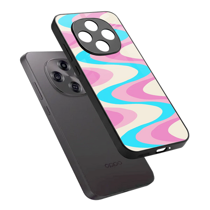 Psychedelic Zig sleek oppo f31 pro 5g cover with tempered glass back and TPU edges