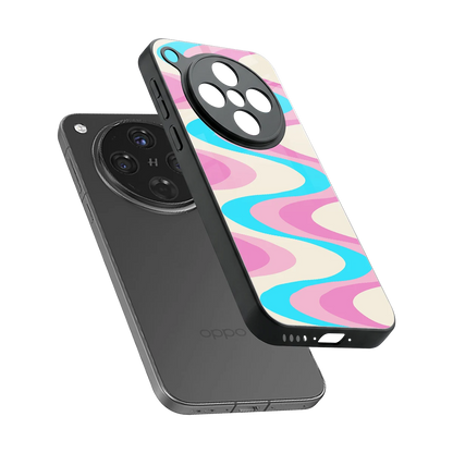Psychedelic Zig sleek oppo find x8 cover with tempered glass back and TPU edges