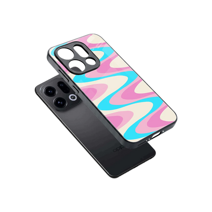 Psychedelic Zig sleek oppo find x9 cover with tempered glass back and TPU edges