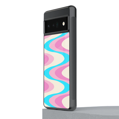 Psychedelic Zig stylish phone case for google pixel 6 pro | glossy glass and slim fit