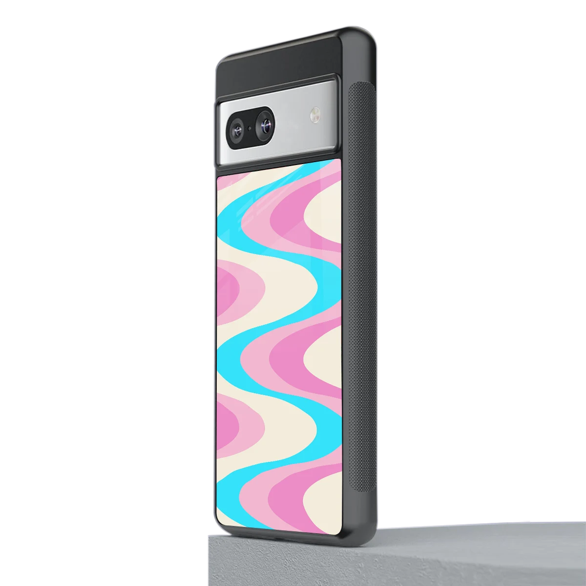 Psychedelic Zig stylish phone case for google pixel 7 | glossy glass and slim fit
