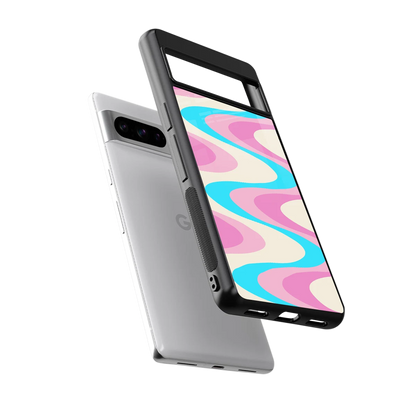 Psychedelic Zig sleek google pixel 8 pro cover with tempered glass back and TPU edges