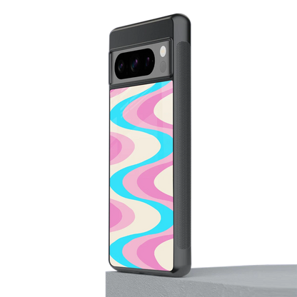 Psychedelic Zig stylish phone case for google pixel 8 pro | glossy glass and slim fit