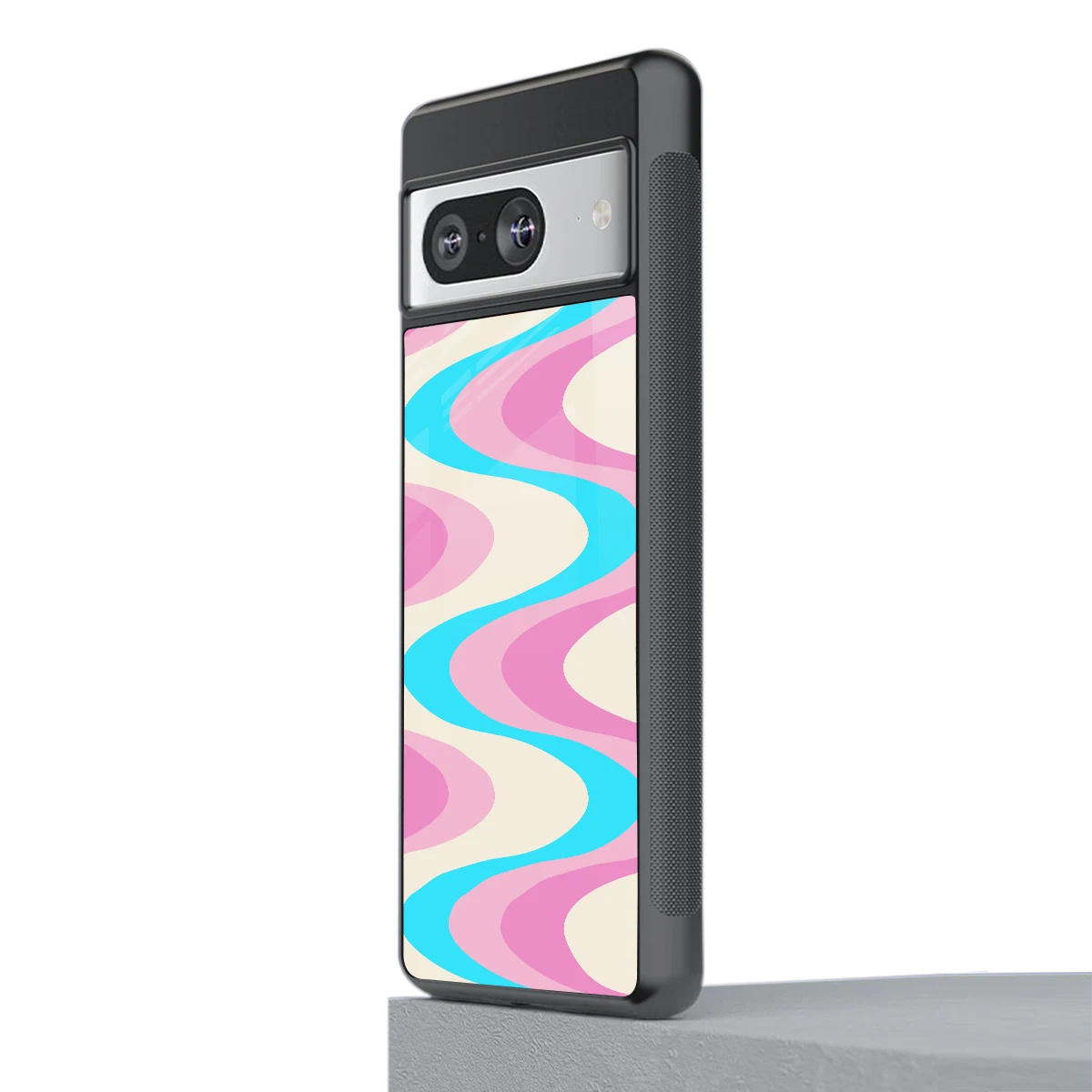 Psychedelic Zig stylish phone case for google pixel 8 | glossy glass and slim fit