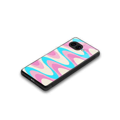 Psychedelic Zig stylish phone case for google pixel 10a | glossy glass and slim fit