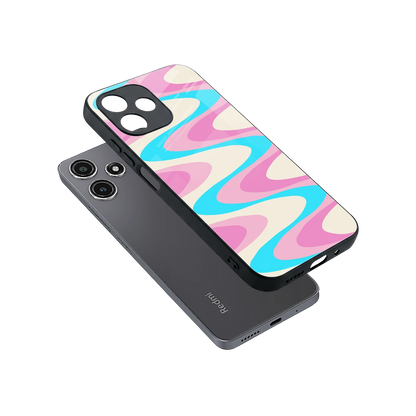 Psychedelic Zig sleek redmi 12 5g cover with tempered glass back and TPU edges