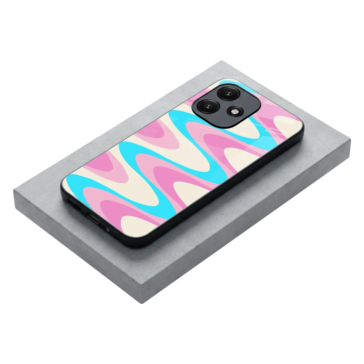 Psychedelic Zig stylish phone case for redmi 12 5g | glossy glass and slim fit