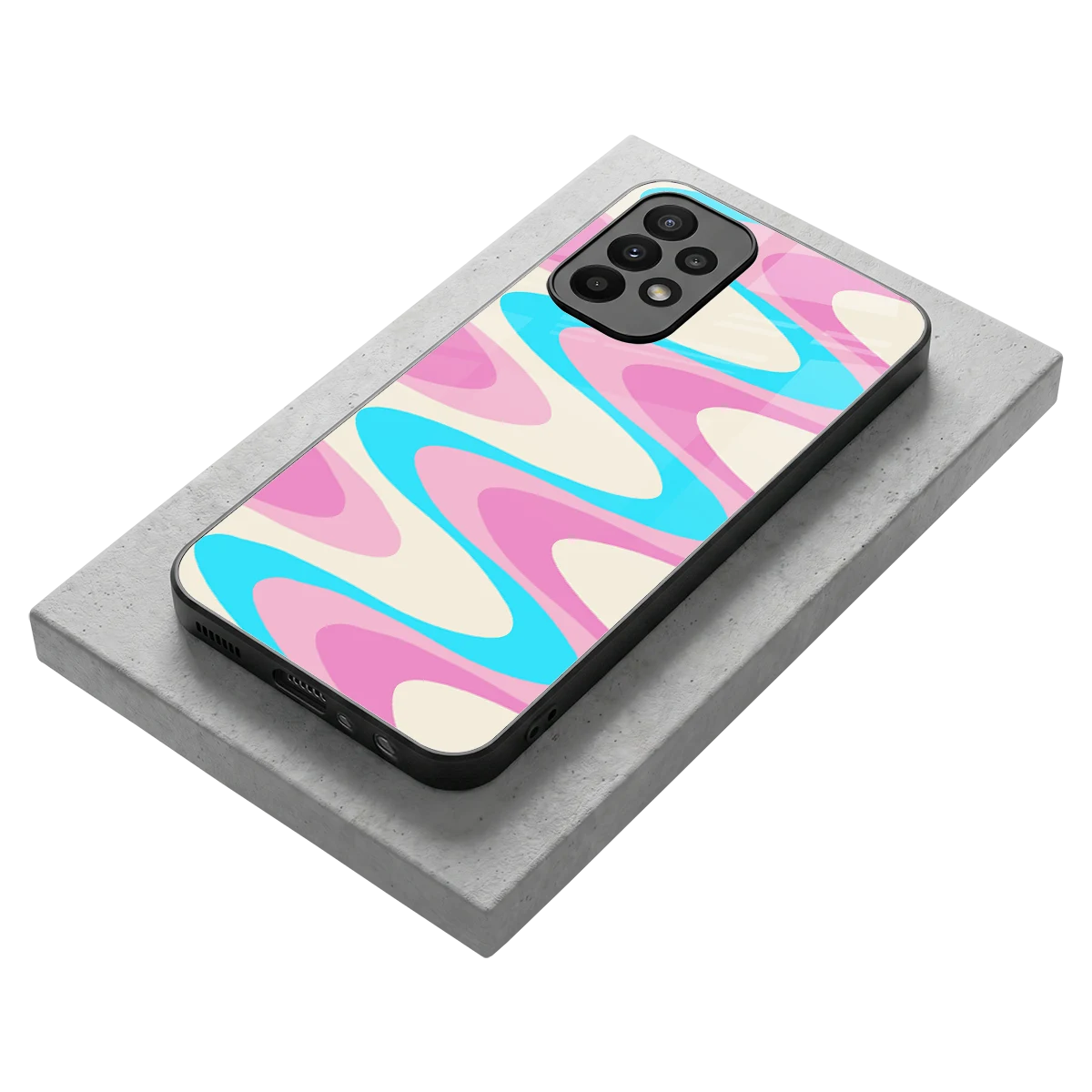 Psychedelic Zig stylish phone case for samsung galaxy a23 | glossy glass and slim fit