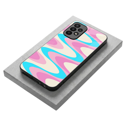 Psychedelic Zig stylish phone case for samsung galaxy a23 | glossy glass and slim fit
