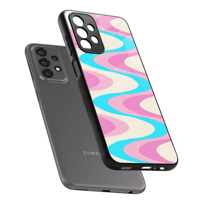Psychedelic Zig sleek samsung galaxy a23 cover with tempered glass back and TPU edges