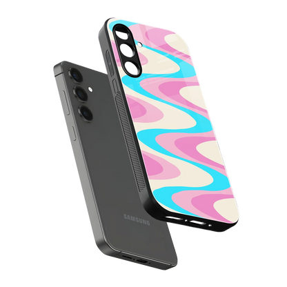 Psychedelic Zig sleek samsung galaxy m35 5g cover with tempered glass back and TPU edges