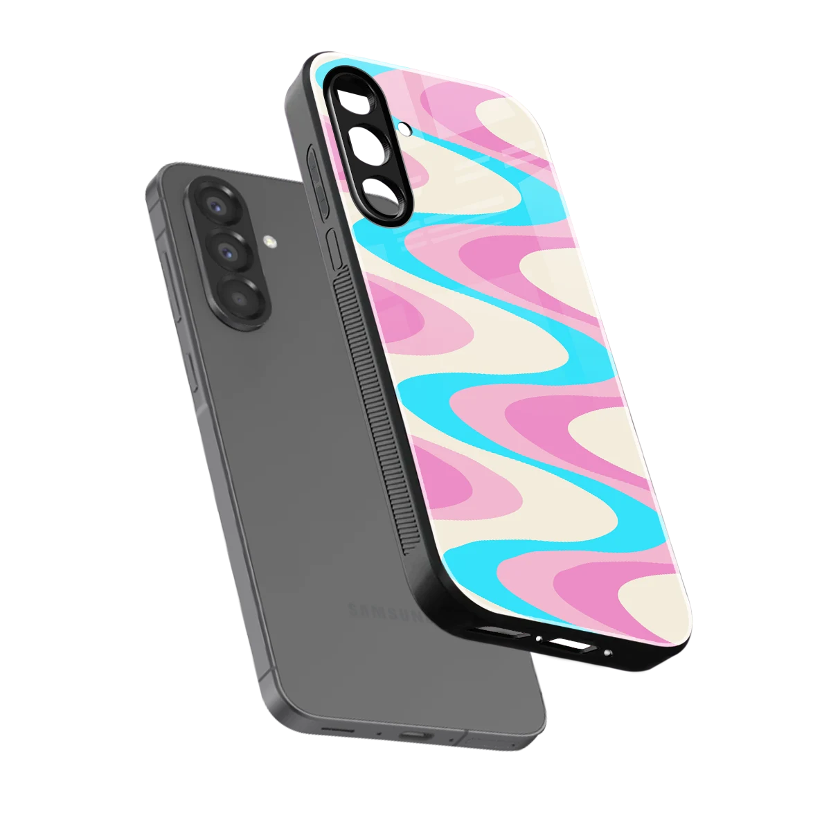 Psychedelic Zig sleek samsung galaxy a36 5g cover with tempered glass back and TPU edges