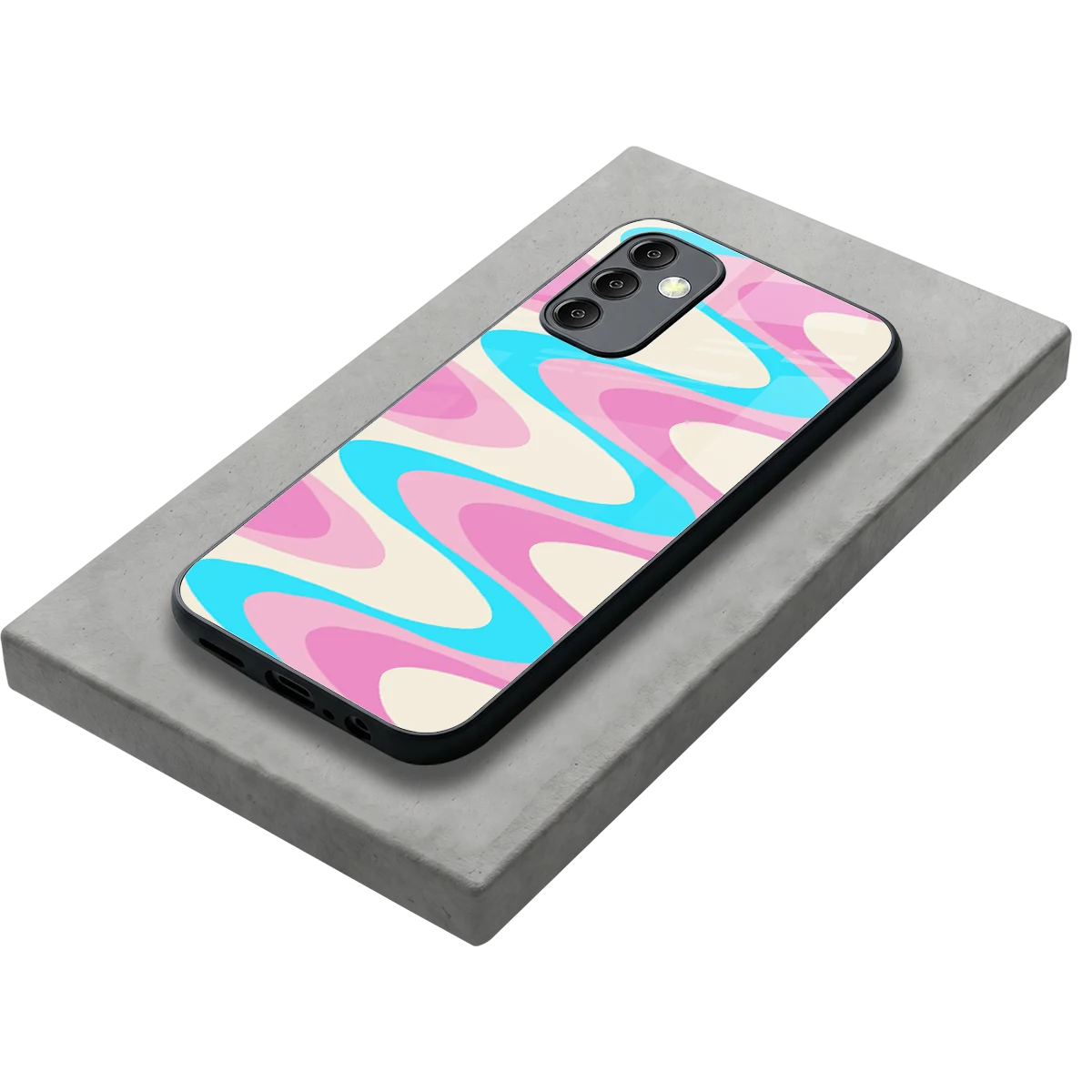 Psychedelic Zig stylish phone case for samsung galaxy m14 5g | glossy glass and slim fit