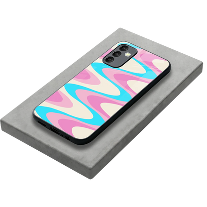 Psychedelic Zig stylish phone case for samsung galaxy m14 5g | glossy glass and slim fit
