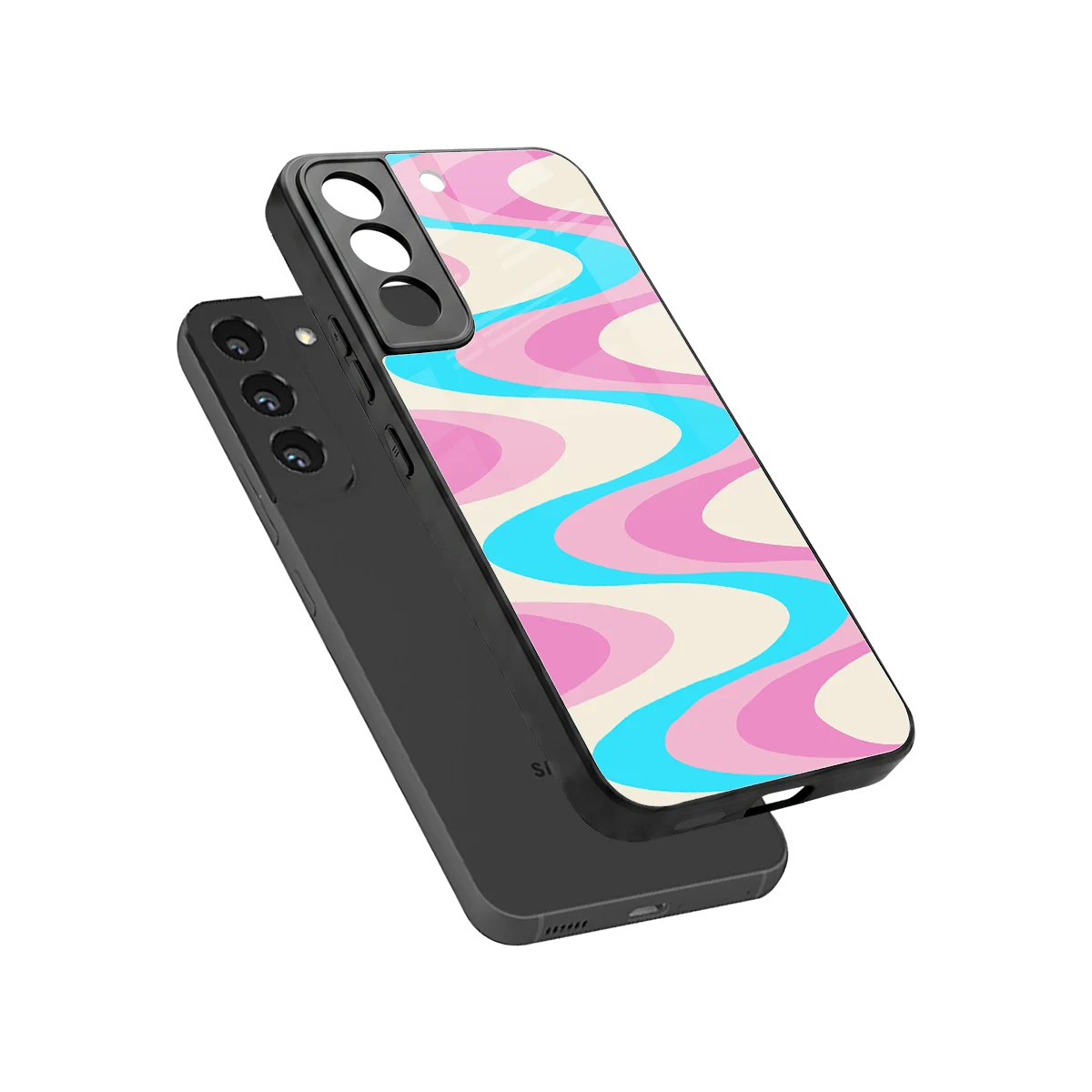 Psychedelic Zig sleek samsung galaxy s22 cover with tempered glass back and TPU edges