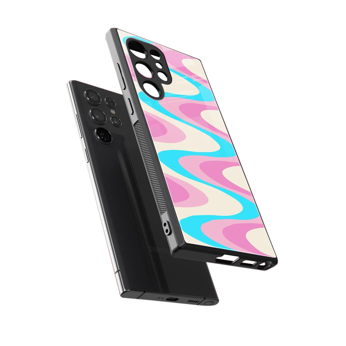 Psychedelic Zig sleek samsung galaxy s24 ultra cover with tempered glass back and TPU edges