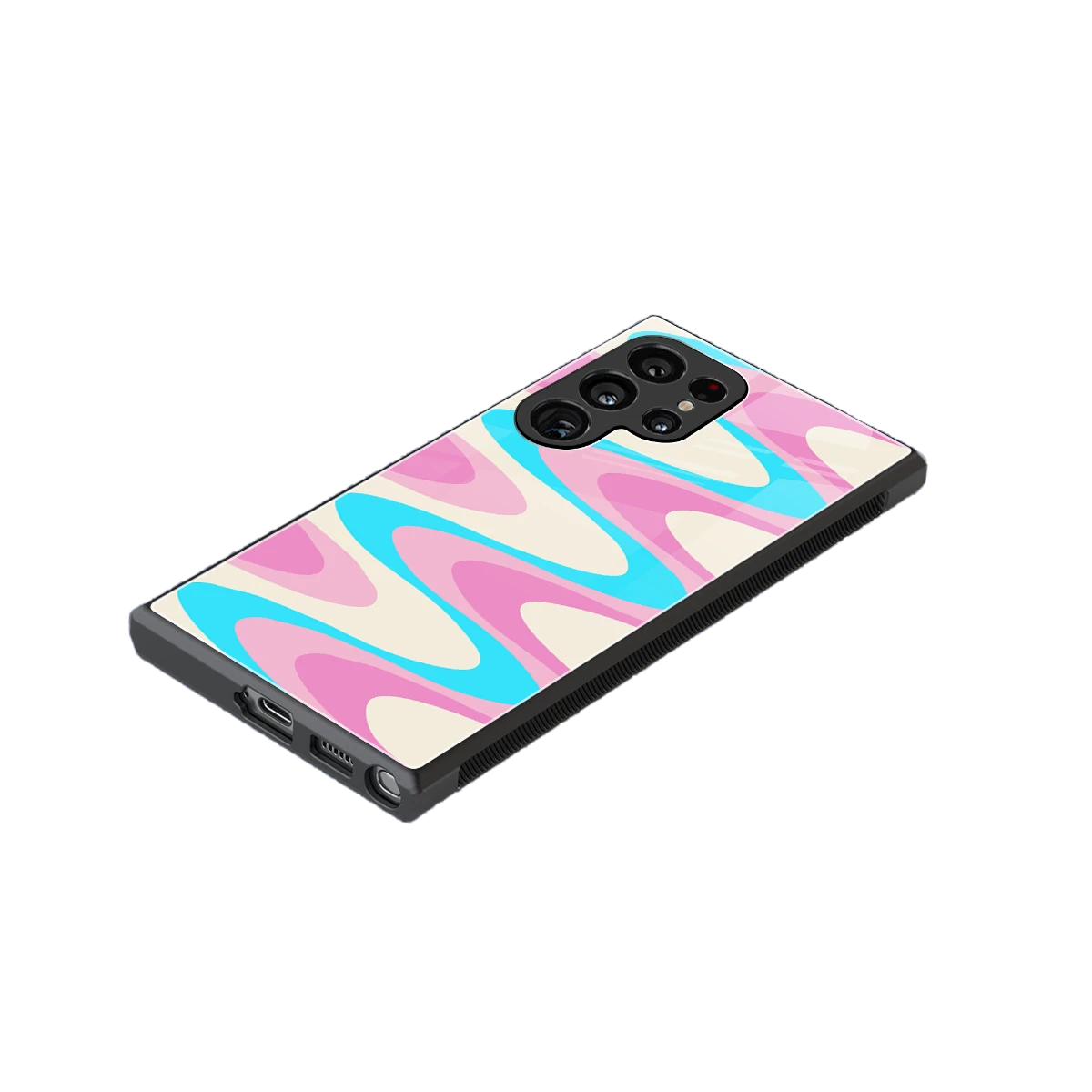 Psychedelic Zig stylish phone case for samsung galaxy s24 ultra | glossy glass and slim fit
