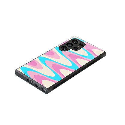 Psychedelic Zig stylish phone case for samsung galaxy s24 ultra | glossy glass and slim fit