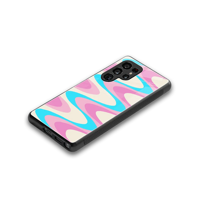 Psychedelic Zig stylish phone case for samsung galaxy s26 ultra | glossy glass and slim fit
