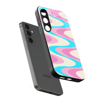 Psychedelic Zig sleek samsung galaxy s24 cover with tempered glass back and TPU edges