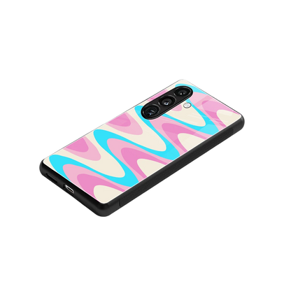 Psychedelic Zig stylish phone case for samsung galaxy s25 | glossy glass and slim fit