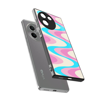 Psychedelic Zig sleek vivo v30e cover with tempered glass back and TPU edges