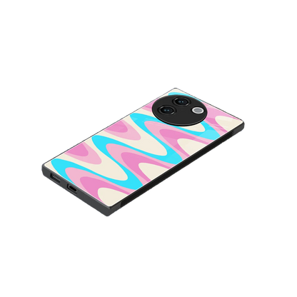 Psychedelic Zig stylish phone case for vivo v30e | glossy glass and slim fit