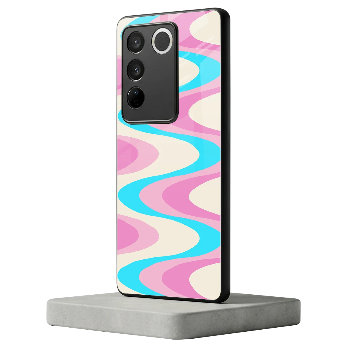 Psychedelic Zig vivo v27 5g mobile cover | shockproof glass phone case