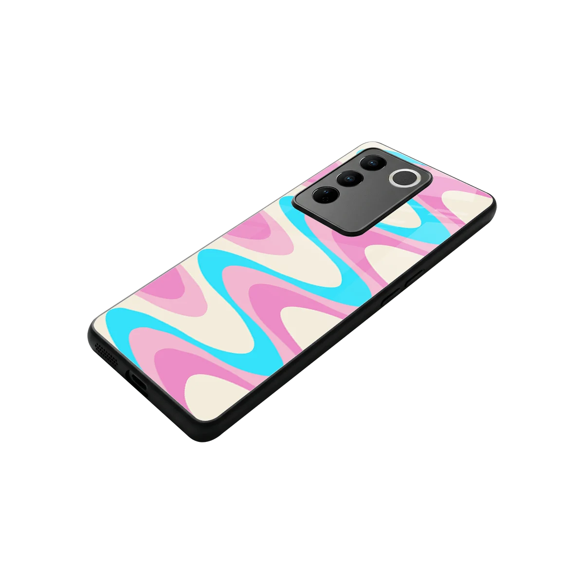Psychedelic Zig stylish phone case for vivo v27 5g | glossy glass and slim fit
