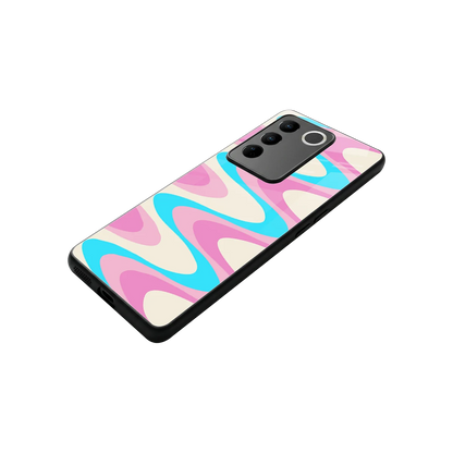 Psychedelic Zig stylish phone case for vivo v27 5g | glossy glass and slim fit