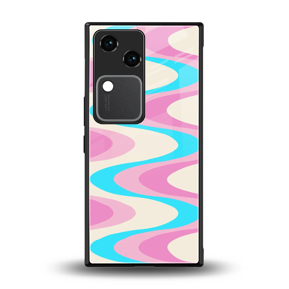 Psychedelic Zig back phone cover | glass case for vivo v30