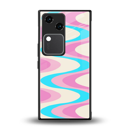 Psychedelic Zig back phone cover | glass case for vivo v30