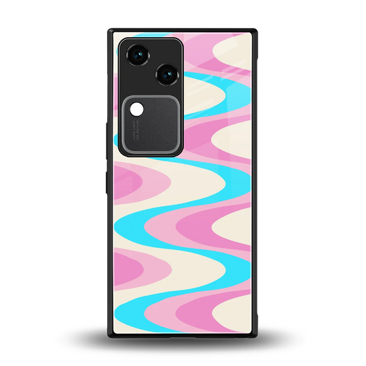 Psychedelic Zig back phone cover | glass case for vivo v30