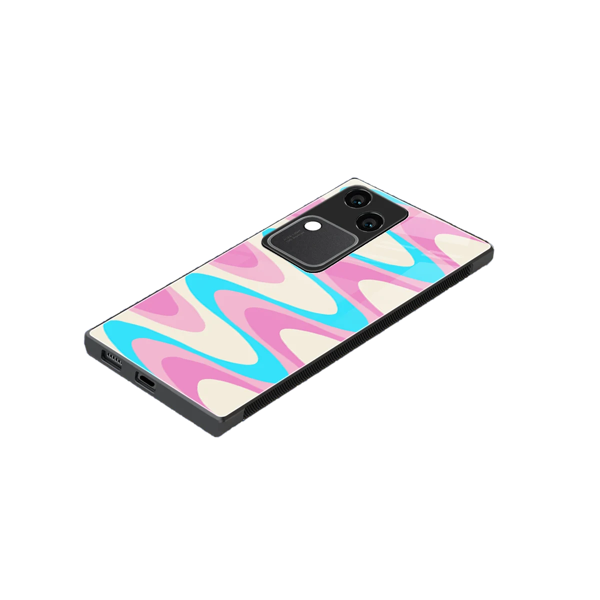 Psychedelic Zig stylish phone case for vivo v30 | glossy glass and slim fit