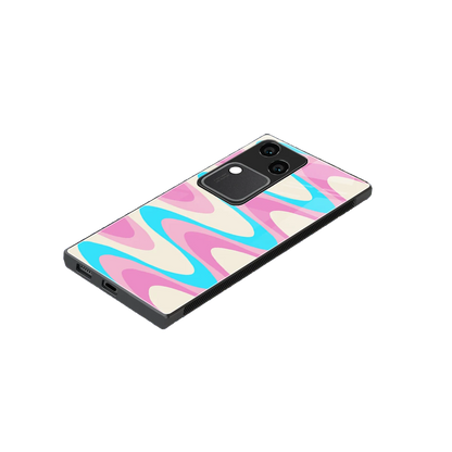 Psychedelic Zig stylish phone case for vivo v30 | glossy glass and slim fit