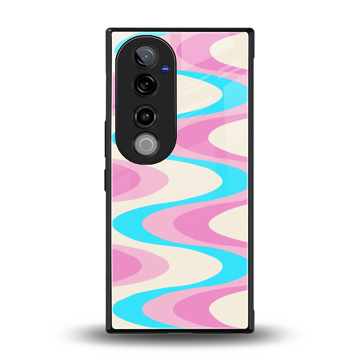 Psychedelic Zig back phone cover | glass case for vivo v40 pro