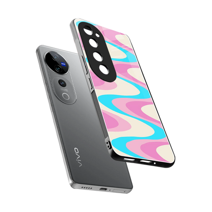 Psychedelic Zig sleek vivo v40 pro cover with tempered glass back and TPU edges